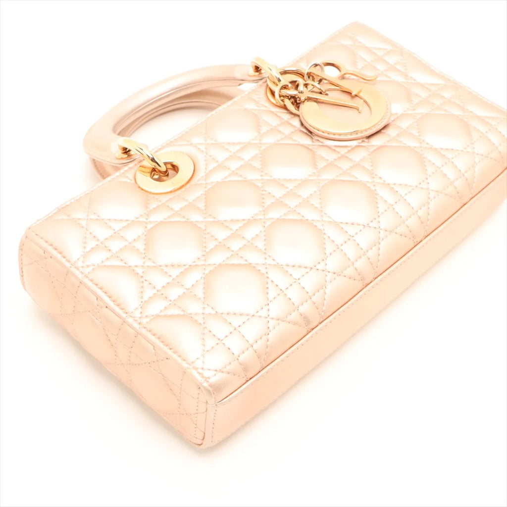 Christian Dior Lady Dejoy Leather Iridescent Gold