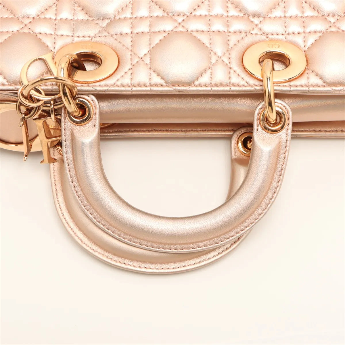 Christian Dior Lady Dejoy Leather Iridescent Gold