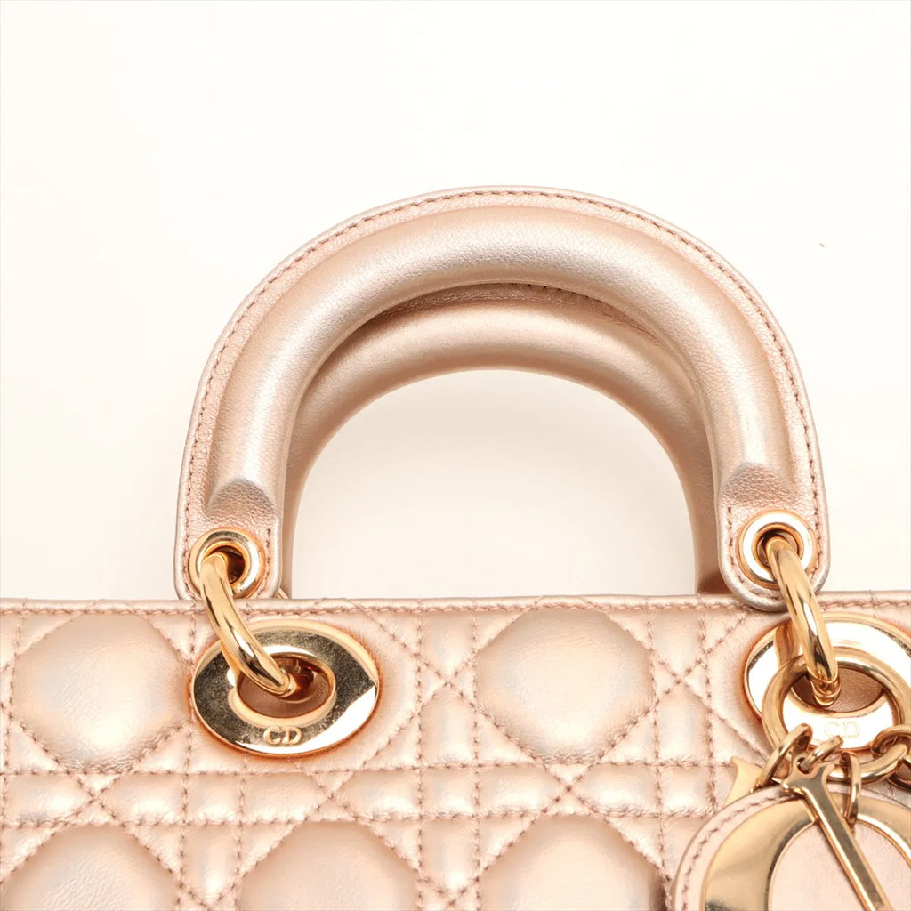 Christian Dior Lady Dejoy Leather Iridescent Gold