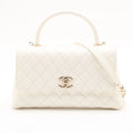 Chanel Coco Handle Caviar Skin White Gold Hardware