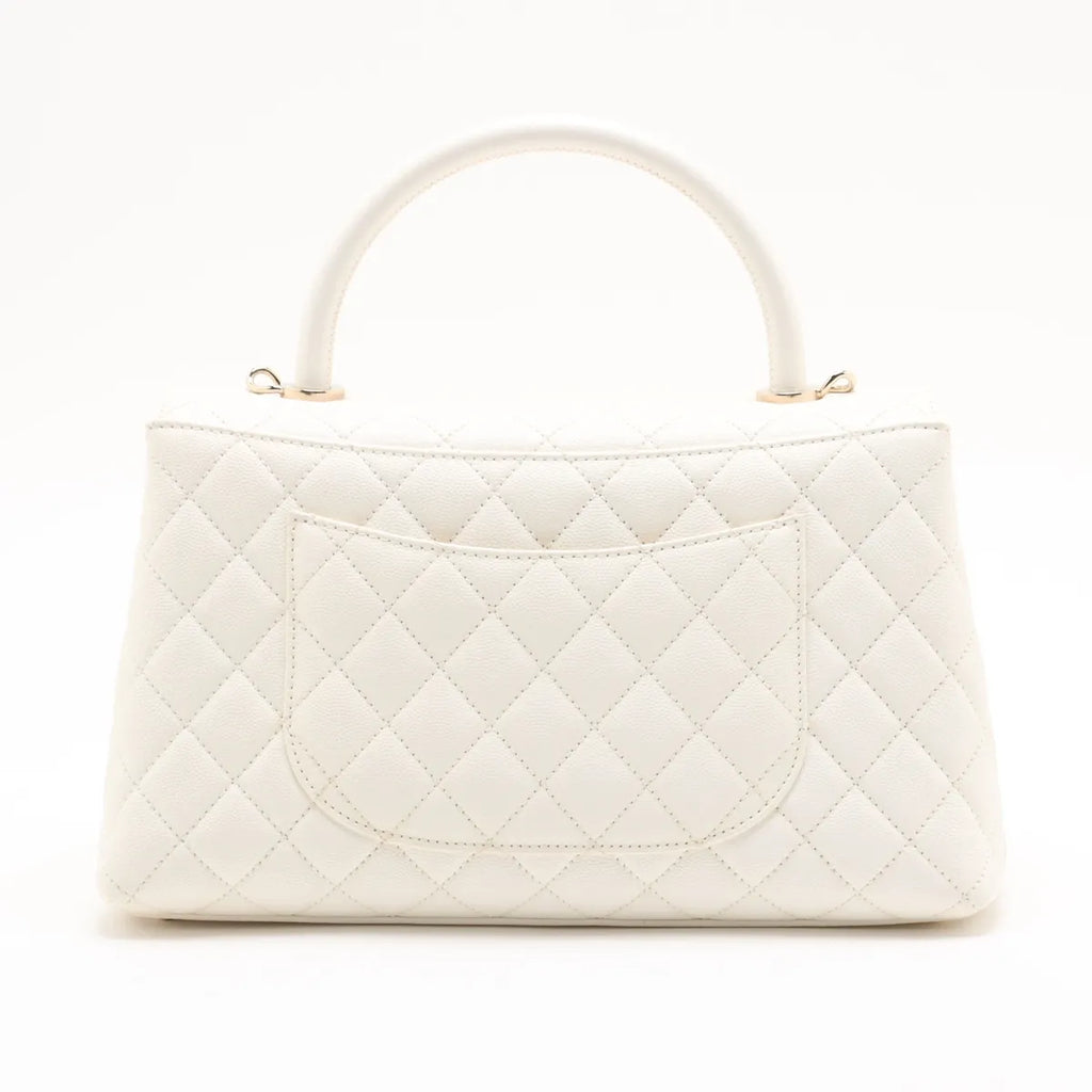 Chanel Coco Handle Caviar Skin White Gold Hardware