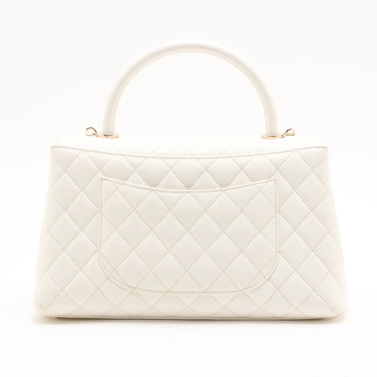 Chanel Coco Handle Caviar Skin White Gold Hardware