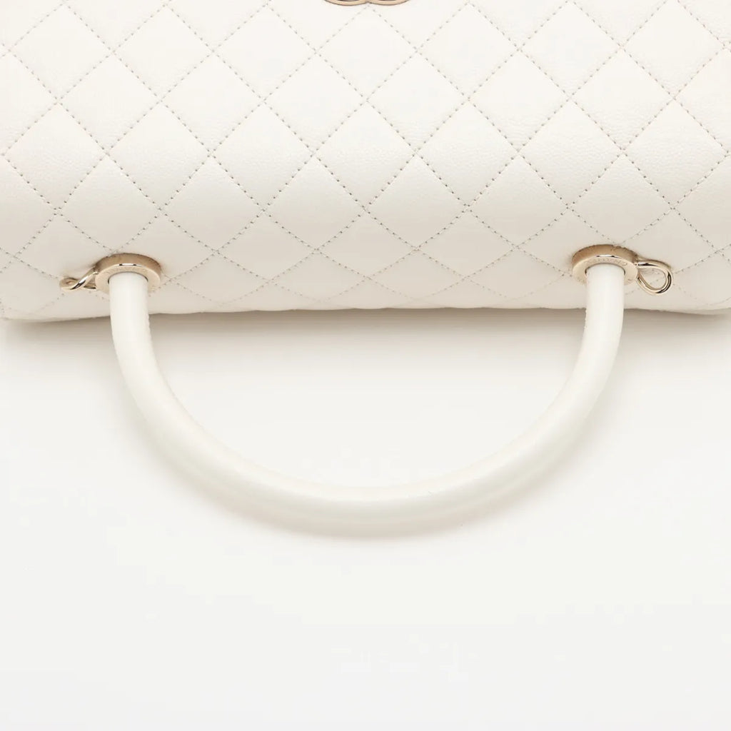 Chanel Coco Handle Caviar Skin White Gold Hardware