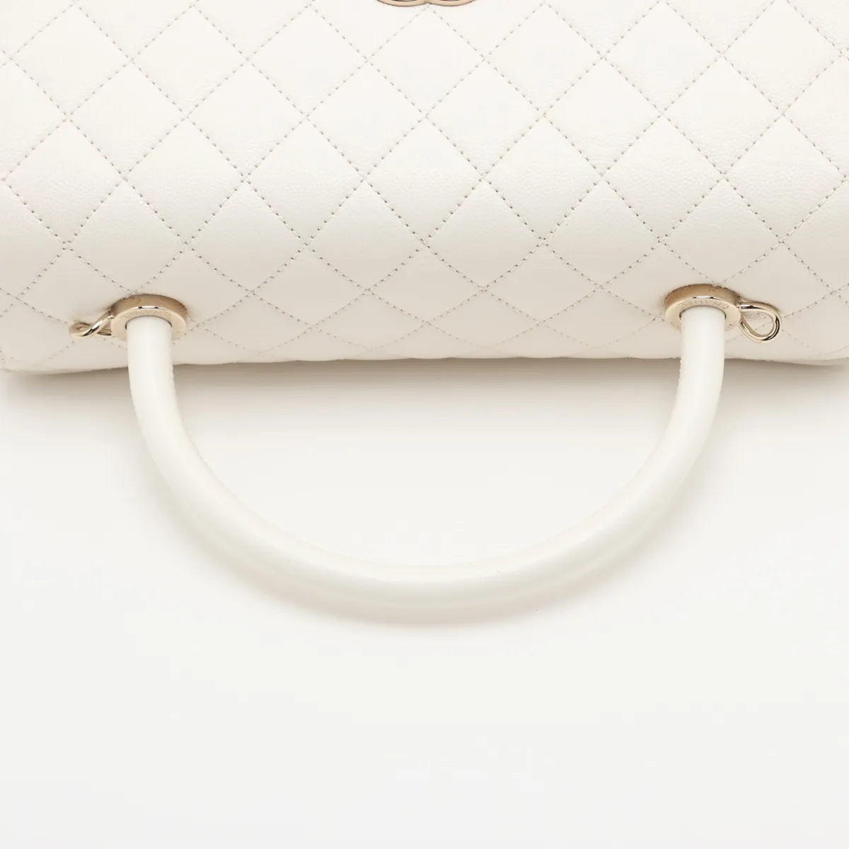 Chanel Coco Handle Caviar Skin White Gold Hardware