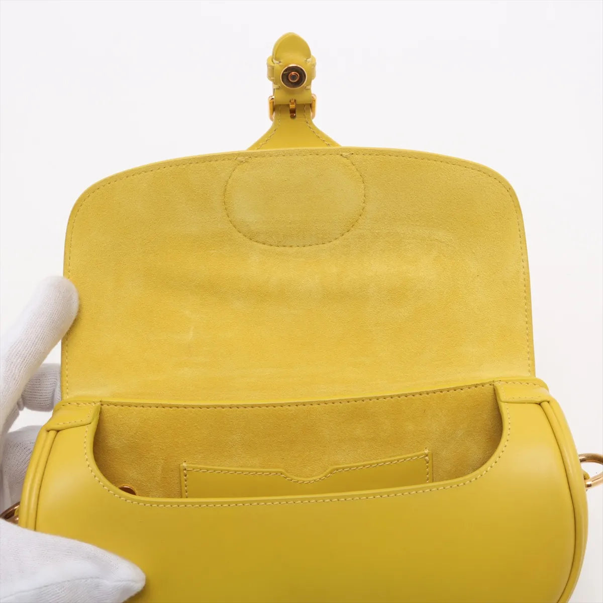 Christian Dior Bobby East West Leather Shoulder bag Yellow