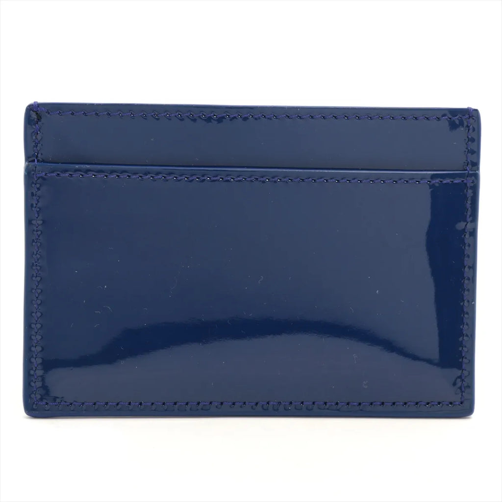 Yves Saint-Laurent Patent Leather Card Case Blue