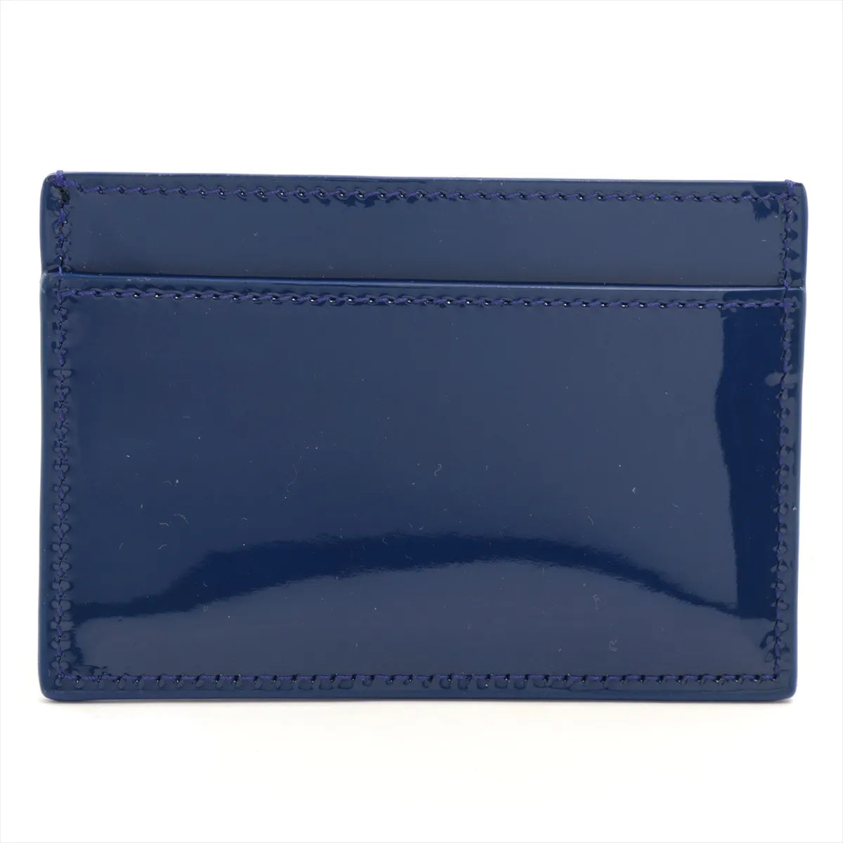 Yves Saint-Laurent Patent Leather Card Case Blue