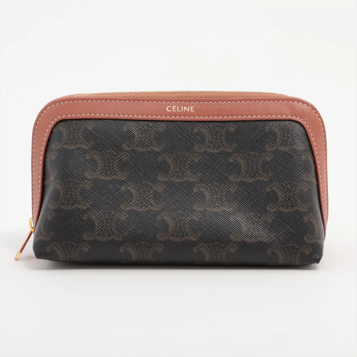 Celine Triomphe canvas & leather pouch