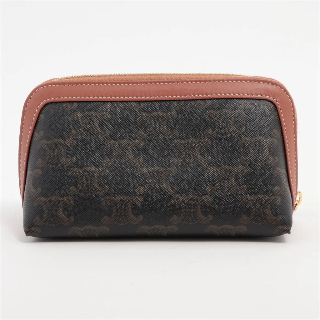 Celine Triomphe canvas & leather pouch