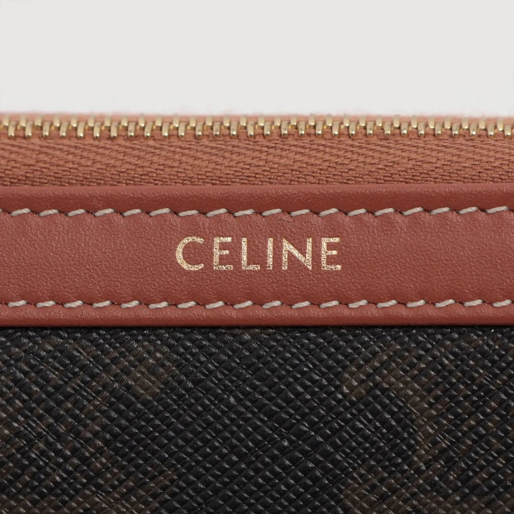 Celine Triomphe canvas & leather pouch