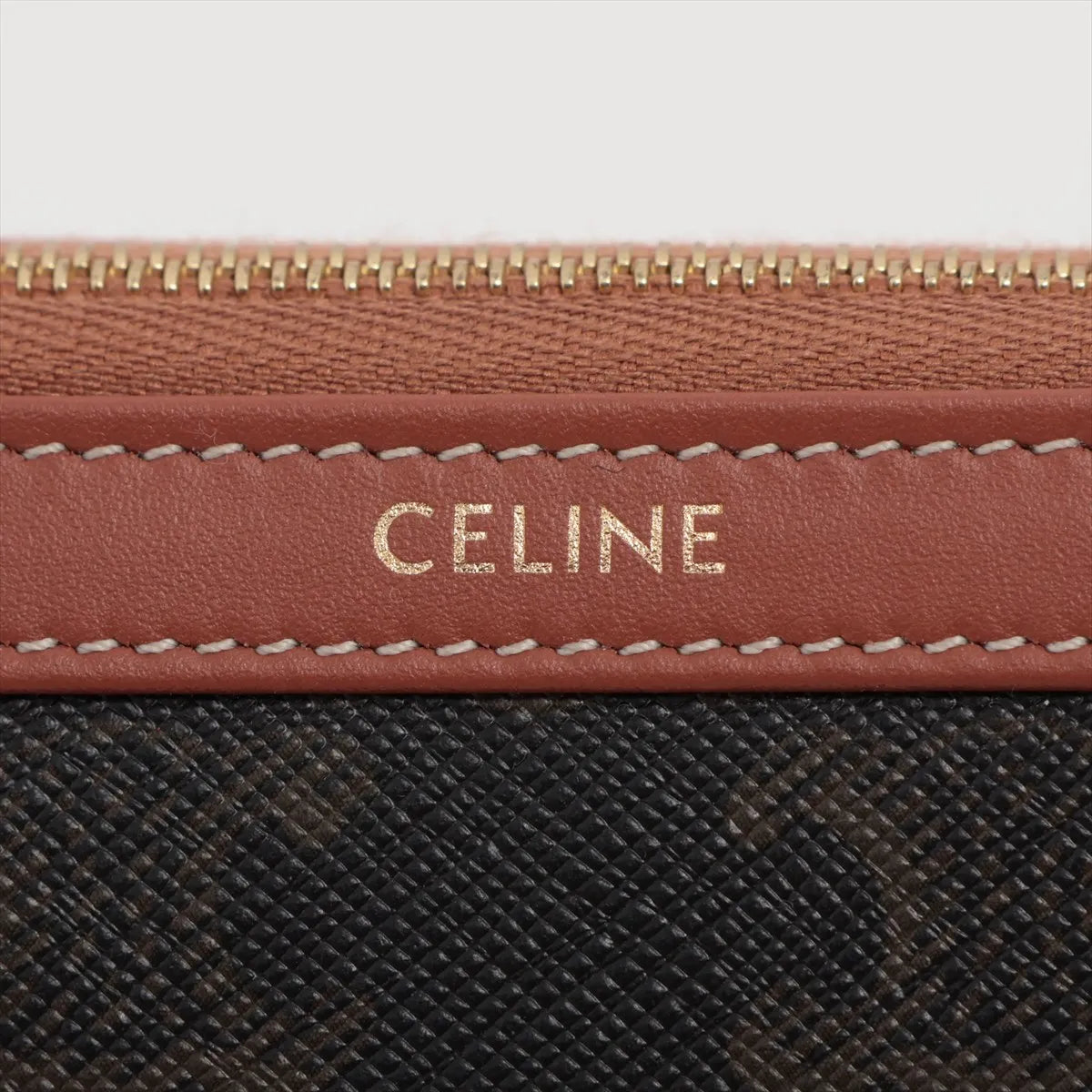 Celine Triomphe canvas & leather pouch