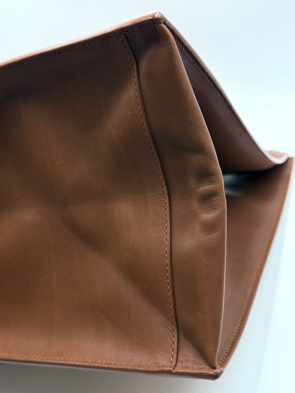 Saint Laurent Raffia Linen Calfskin Rive Gauche Tote Naturale Brown