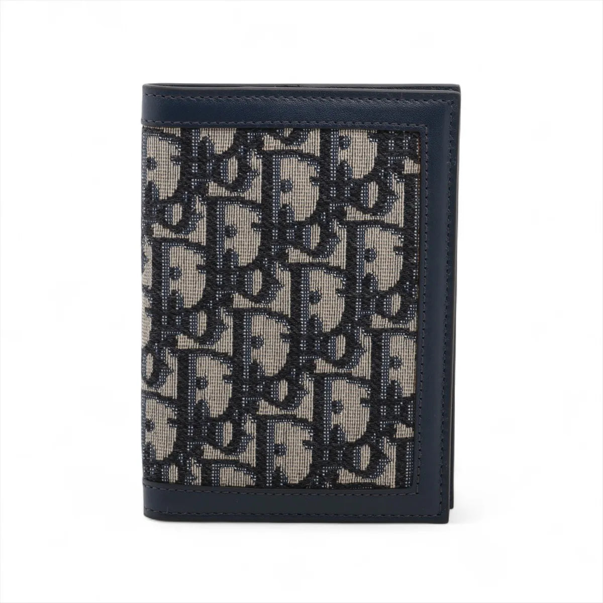 Dior Oblique Canvas & Leather Passport case Navy Blue