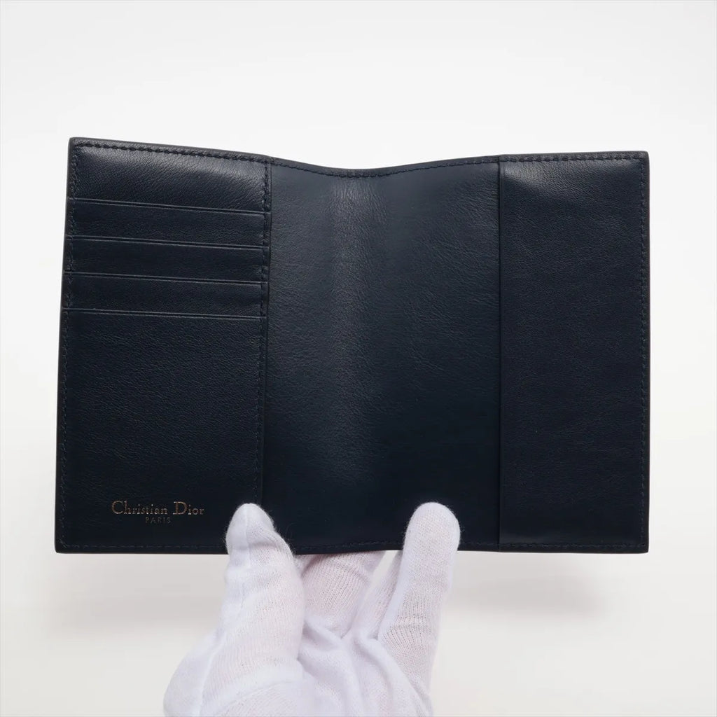 Dior Oblique Canvas & Leather Passport case Navy Blue