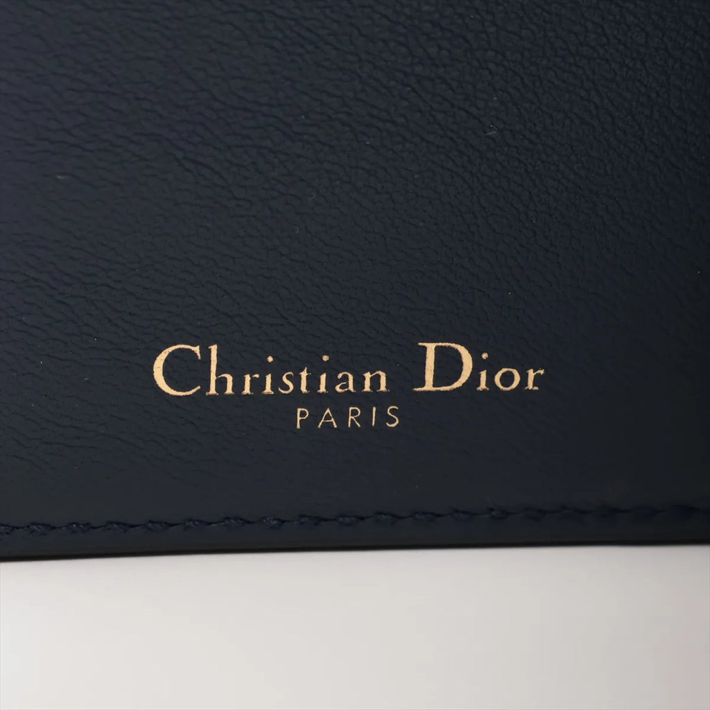 Dior Oblique Canvas & Leather Passport case Navy Blue