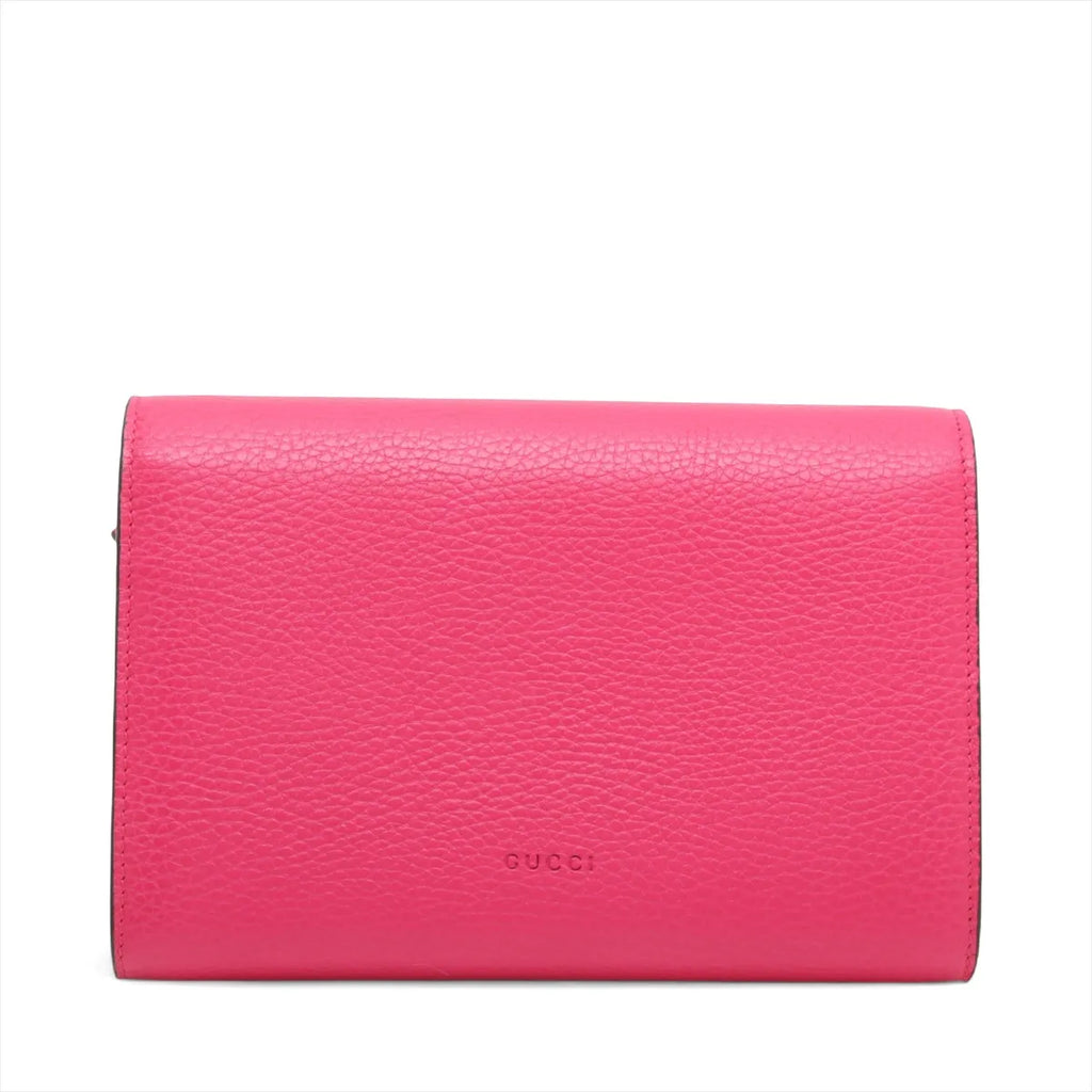 Gucci Dionysus Leather Chain Wallet Pink