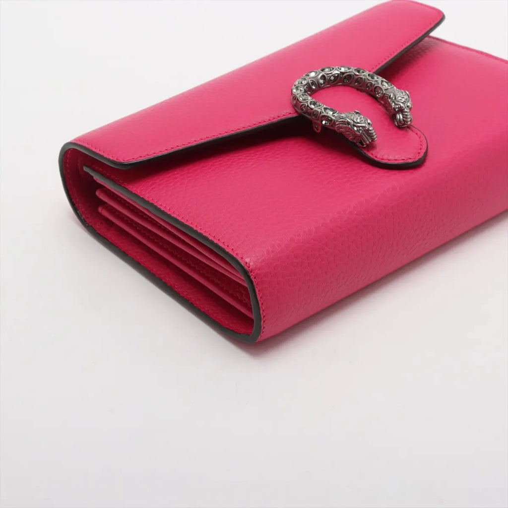 Gucci Dionysus Leather Chain Wallet Pink