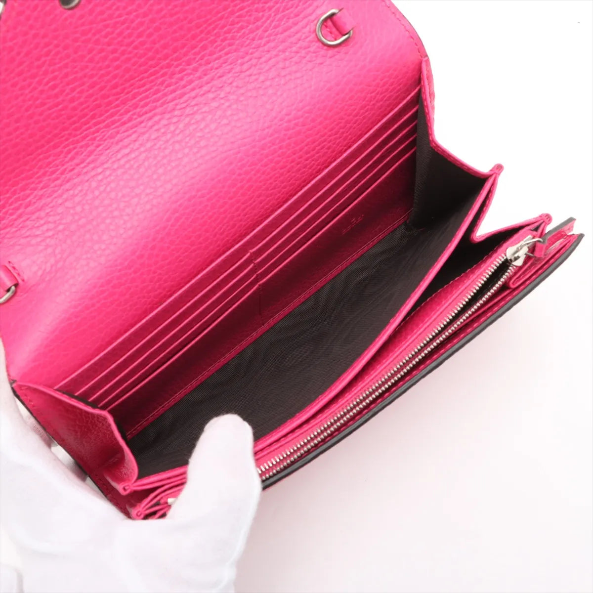 Gucci Dionysus Leather Chain Wallet Pink