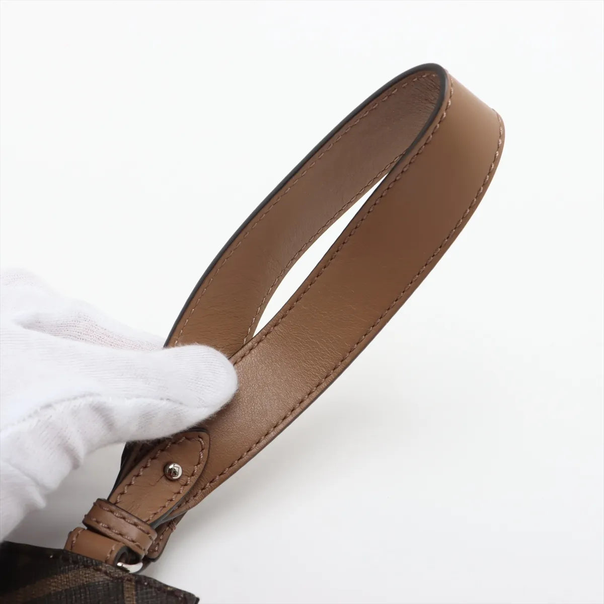 Fendi ZUCCa PVCx leather Clutch bag Brown