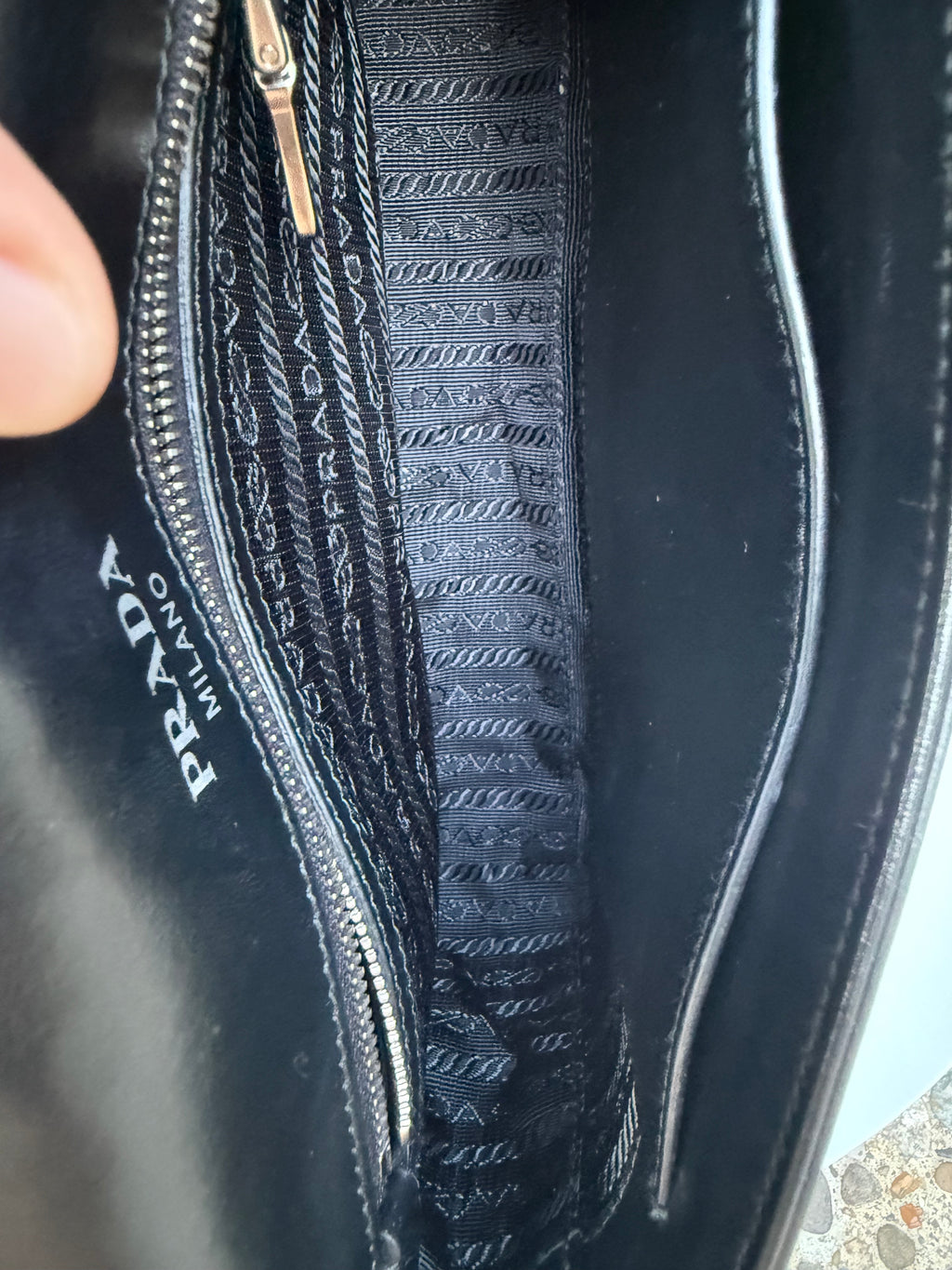 Prada Black Vernice Saffiano Crossbody