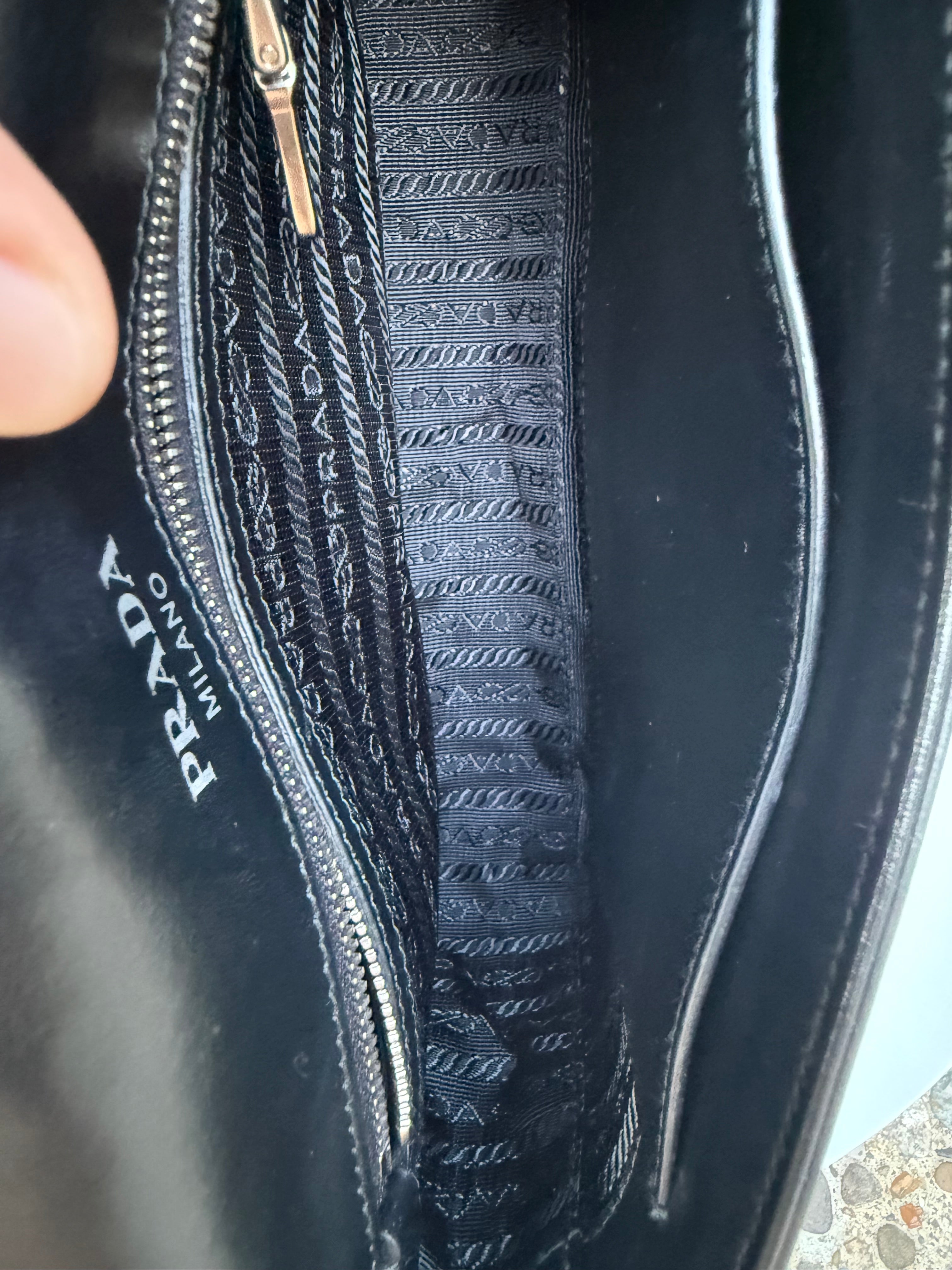 Prada Black Vernice Saffiano Crossbody