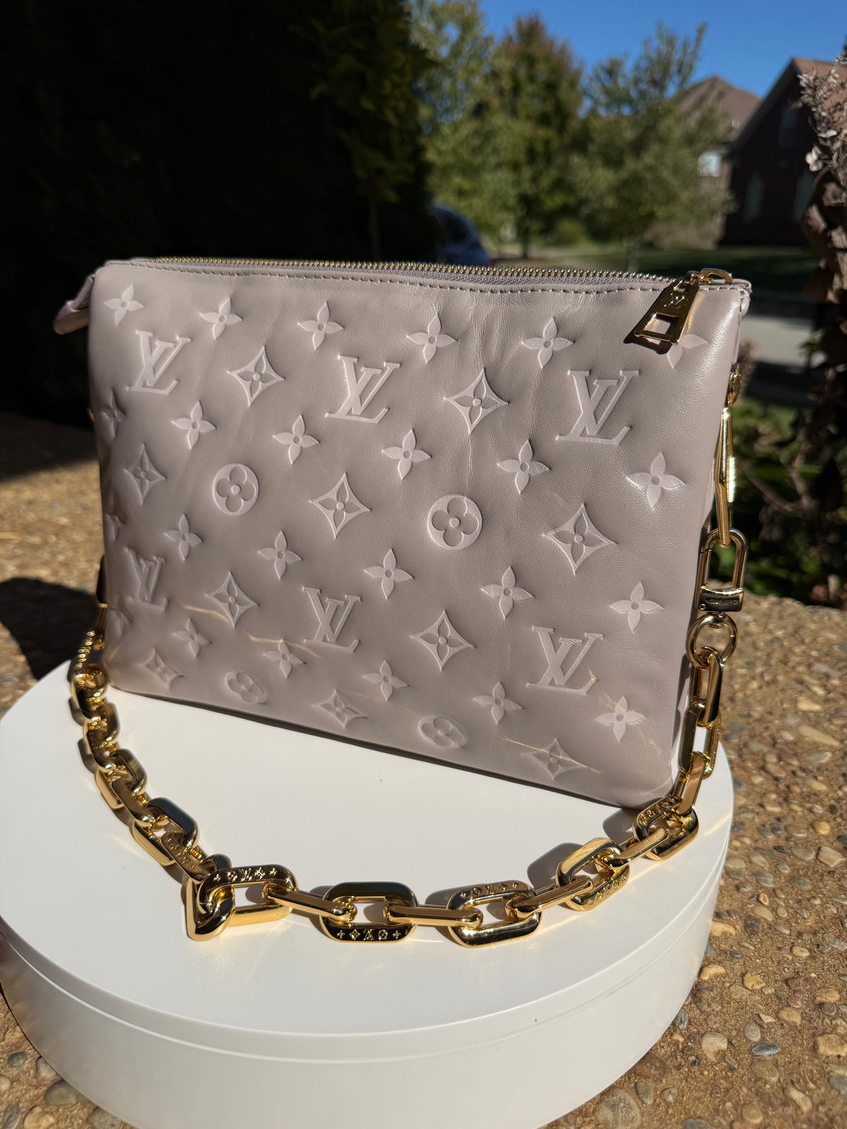 Louis Vuitton Greige Coussin PM